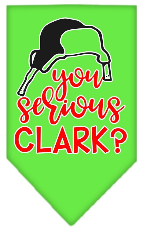 You Serious Clark? Screen Print Bandana Lime Green Large